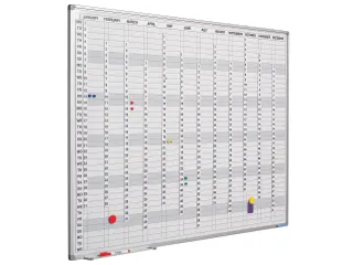 Verticale Jaarplanner Magnetisch 60x90cm Engels Softline profiel 8mm - 1