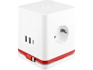 IOIO Stekkerdoos Kubus SW1000 3-voudig + 3x USB Wit - 1