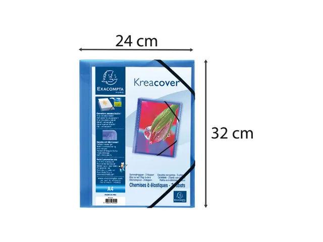 Elastomap 3klep PP Kreacover blauw