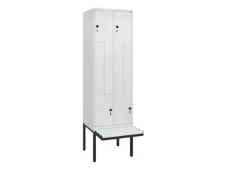 Z-garderobekast,HxBxD 2120x600x815mm,2vak,vak B 300mm,draaigrendel - 1