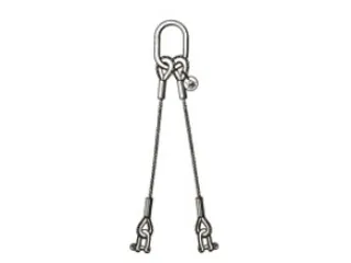 Staaldraadstroppen 2strengen 0.95t 0-45° Kabel Ø 8mm Harpsluiting - 2