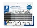 Brushpen Staedtler PigmentArts Intens zwart set à 4 schrijfbreedtes