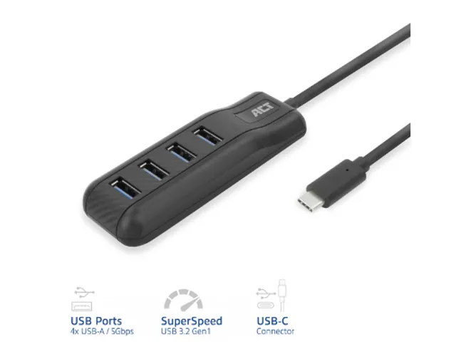 USB-C Hub 3.0 4 poorts USB-A