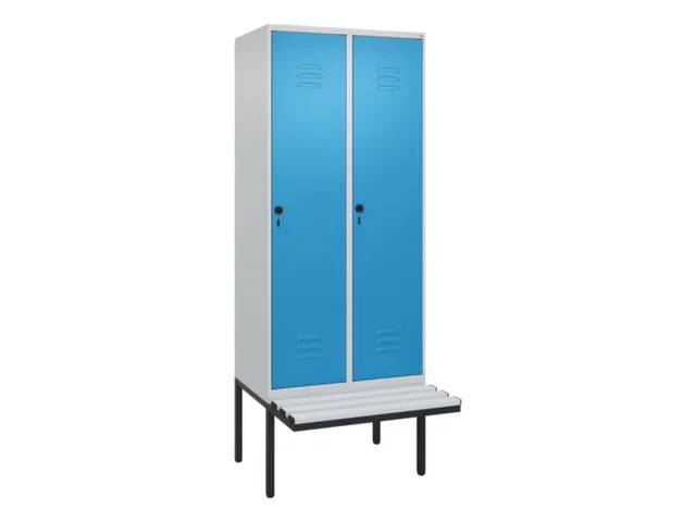 locker met bank,HxBxD 2120x800x815mm,2vak,vak B 400mm,draaigrendel