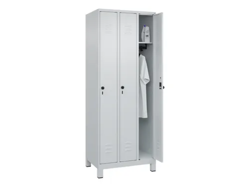 locker,HxBxD 1950x750x500mm,3vak,vak B 250mm,draaigrendel,voeten