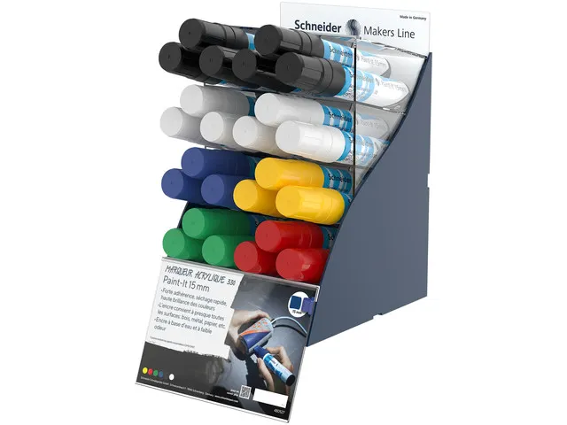 Acrylmarker Schneider Paint-It 330 15mm SIS-display inhoud 24 stuks