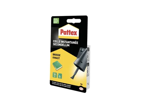 Secondenlijm Pattex met kwast flacon 5 gram op blister