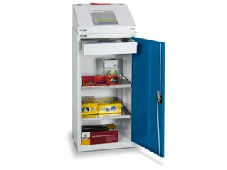 Draaideurkast 1310x500x500mm 1lade 2legborden 1opzetkatheder Ral5010 - 2