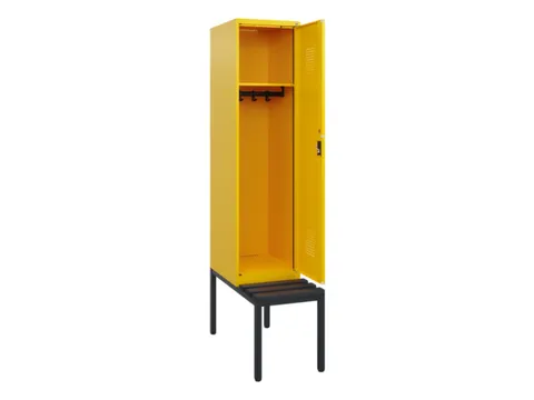 locker met bank,HxBxD 1950x400x815mm,1vak,vak B 400mm,cilinderslot