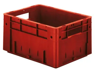 Euronorm Stapelkrat 120x400x300mm 9.2l Wanden/Bodem Gesloten Rood - 1