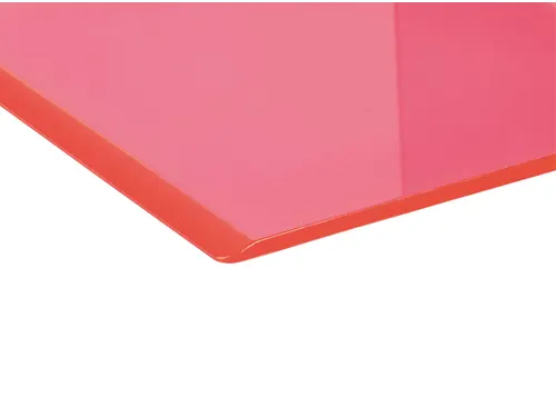 Boekensteun MAUL 10x10x13cm acryl set 2 neon rood transparant