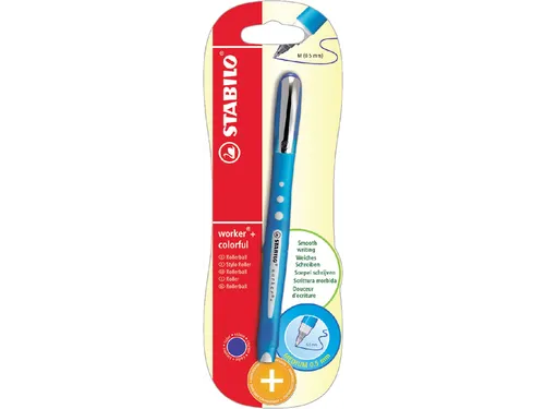 Rollerpen Stabilo Worker Colorful 2019/41 blauw 0.5mm blister