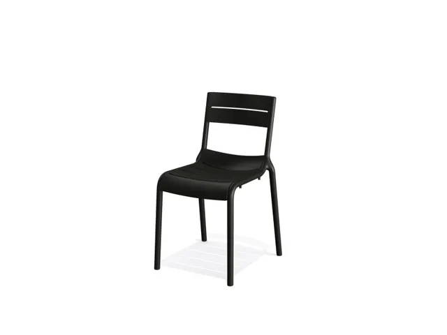 stapelstoel,4voeten zwart,standaardzitting PP zwart,rug PP zwart