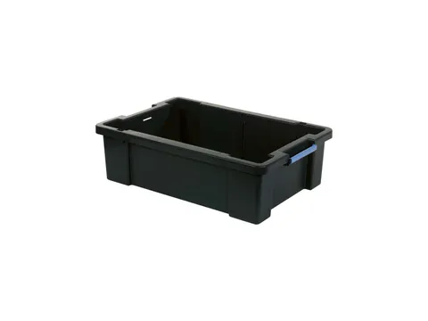 Ondiepe opbergbox zwart SM en PM werkwagen