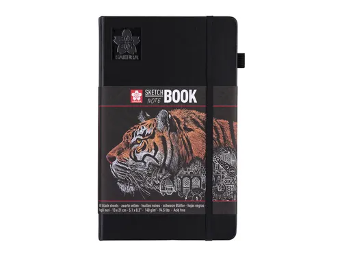 Schetsboek Sakura 80 zwarte vellen 140gr 130x210mm zwart