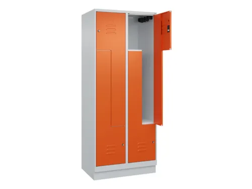 Z-garderobekast,HxBxD 1950x800x500mm,vak B 200/400mm,cil.-slot,sokkel