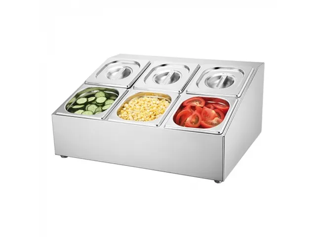 Emga Gastronorm garneerunit Bar 6x (3x2) 1/6 GN 100mm