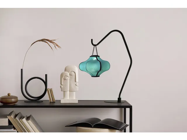 Lanterne Nextime Lumi 40 cm tissu turquoise