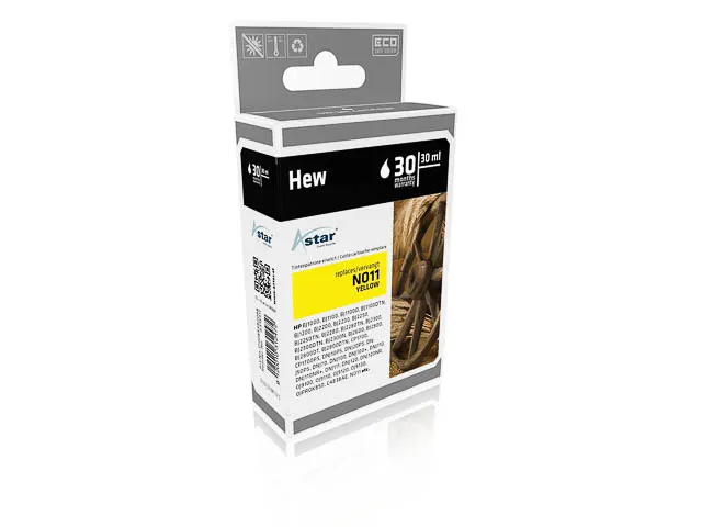 AS15311 ASTAR HP 11 DNJ Inkt geel rebuilt 2550pagina's Chip 28ml