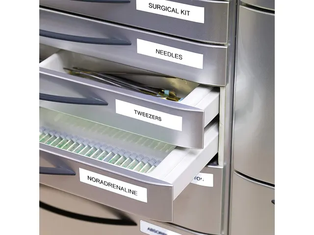 Labeltape Dymo LabelManager D1 polyester 12mm zwart op wit 10 stuks