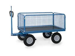 Handtrekwagen 6435PZ 750kg 1535x895mm draadgaas polyurethaan trekoog