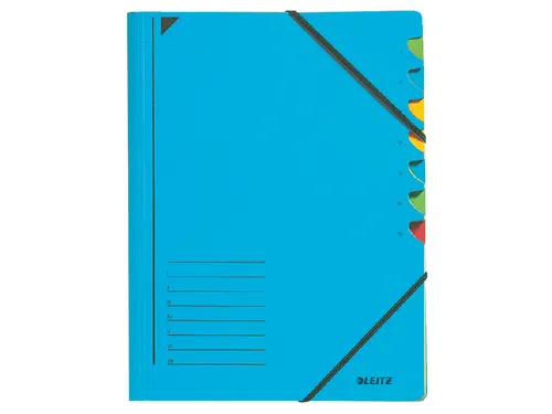 Sorteermap Leitz 3907 A4 7 Vaks Blauw karton