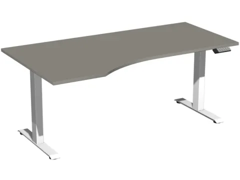 In hoogte verstelbaar bureau in vrije vorm,HxBxD 730-1230x1800x1000mm