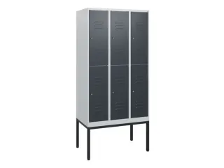 dubbeldekse locker,HxBxD 1950x900x500mm,3x2vak.,vak B 300mm,cil.-slot - 1