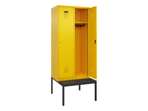 locker met bank,HxBxD 2120x800x815mm,2vak,vak B 400mm,cilinderslot