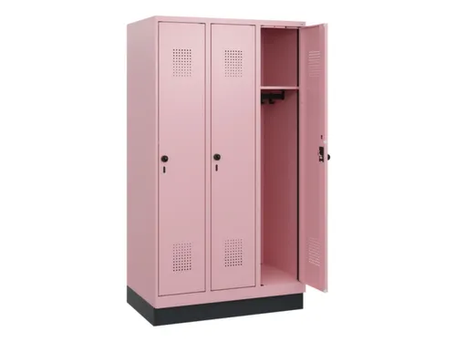 schoollocker,HxBxD 1630x900x500mm,3vak,vak B 300mm,draaigrendel,sokkel