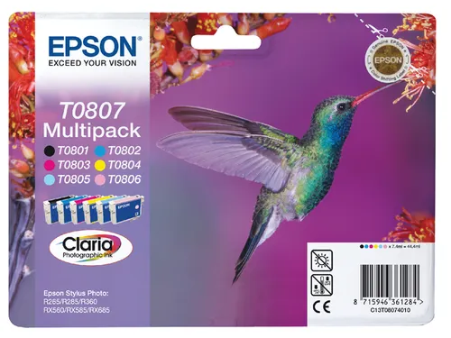 Epson T0807 Multipack Inktcartridges 6 Kleuren Origineel