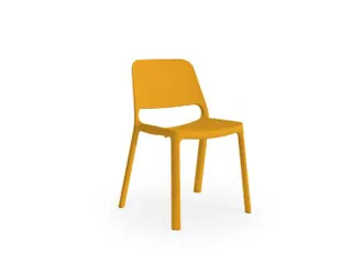 stapelstoel,4voeten,zitschaal PP oranje - 1