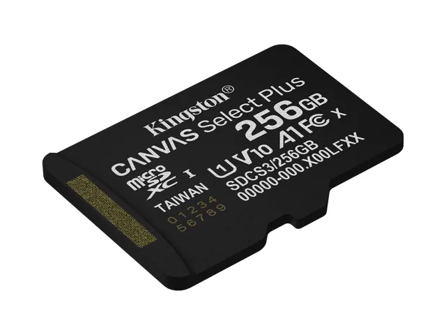 256GB microSDXC Canvas Select Plus Gen3 150MB/s A1 kaart + adapter