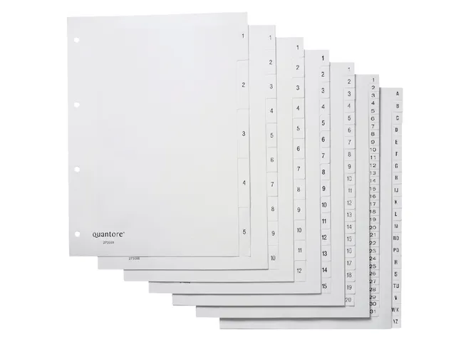 Tabbladen Quantore A4 4-Gaats 1-5 Genummerd Wit Pp