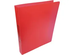 ringmap, voor ft A4, uit PP, 2 ringen van 25mm, transparant rood