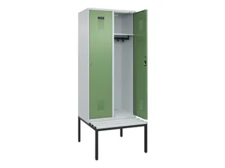 locker met bank,HxBxD 2120x800x815mm,2vak,vak B 400mm,cilinderslot - 1