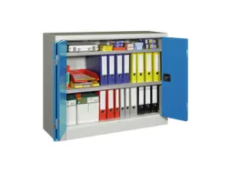 Vouwdeurkast 1000x1200x400mm 2legborden Verzinkt Ral7035 Front Ral5012