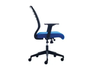 Bureaustoel,Synchroonmech.,M. Armleuningen,Zitting Schuimstof Blauw - 3