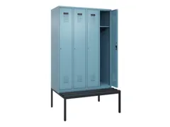 locker met bank,HxBxD 2120x1200x815mm,4vak,vak B 300mm,cilinderslot