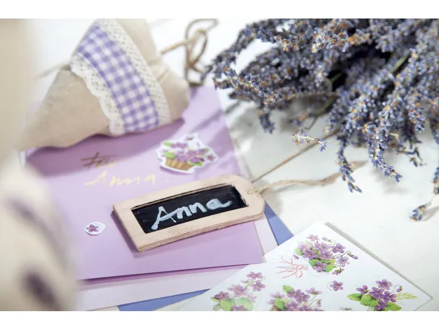 papieretiket Z-design Creative pak a 3 vel viooltjes