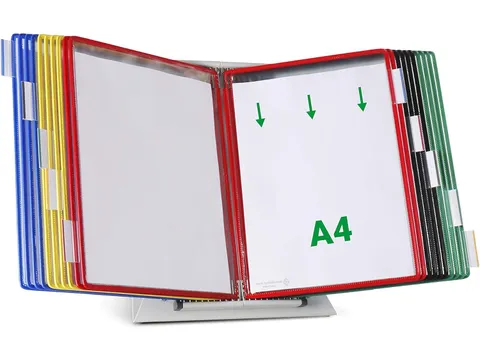 Zichtpanelensysteem Tarifold Bureauset A4 Grijs met 20 tassen Assorti