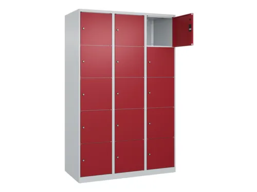 lockerkast,HxBxD 1850x1200x500mm,3x5vakken,vak B 400mm,cil.-slot