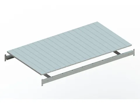 legbord van plaatstaal,v. breedvakstelling,BxD 1800x1050mm,vakl. 600kg