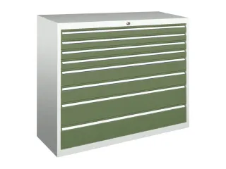 ladekast HxBxD 1000x1023x600mm 8laden RAL7035 front RAL6011 - 2