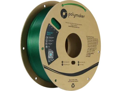 Polymaker PolyLite PETG filament 1,75 mm Translucent Groen 1kg