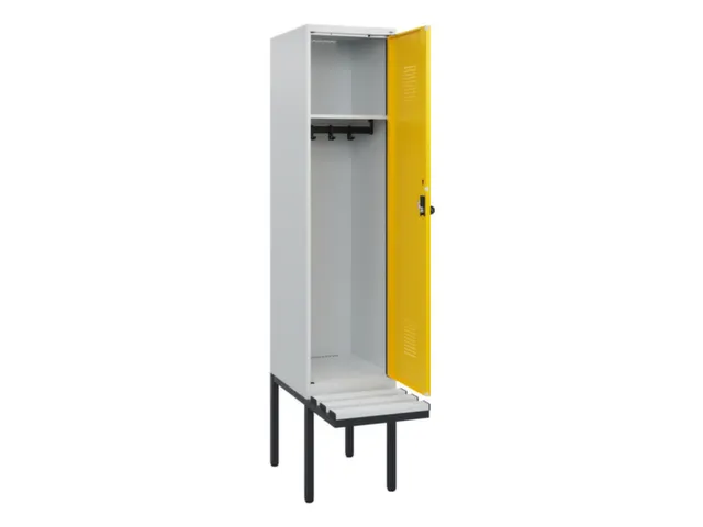 locker met bank,HxBxD 1950x400x815mm,1vak,vak B 400mm,draaigrendel