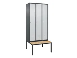 locker met bank,HxBxD 2120x900x815mm,3vak,vak B 300mm,cil.-slot