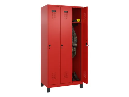 locker,HxBxD 1950x900x500mm,3vak,vak B 300mm,draaigrendel,voeten