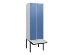 locker met bank,HxBxD 1950x600x815mm,2vak,vak B 300mm,cil.-slot