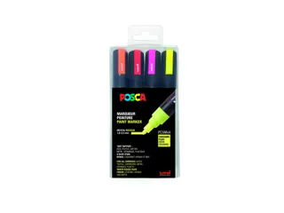 Verfstift Posca PC5M Medium Punt 1,8-2,5mm fluor 4st assorti - 1